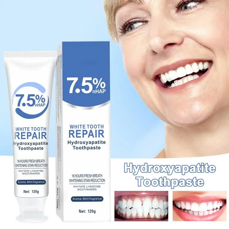 120g Hydroxyapatite Gum And Tooth Repair Toothpaste Deep Clean Gum Health Toothpaste For Women And Men Stain Removing
120g Hydroxyapatite Gum And Tooth Repair Toothpaste Deep Clean Gum Health Toothpaste For Women And Men Stain Removing