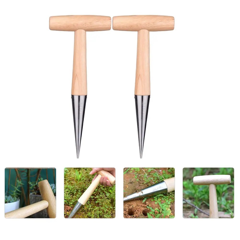 2pcs Wooden Hand Dibber Gardening Tool Soil Puncher Planter Agricultural Sowing Transplanter Tool Chrome Steel Head for Garden
2pcs Wooden Hand Dibber Gardening Tool Soil Puncher Planter Agricultural Sowing Transplanter Tool Chrome Steel Head for Garden