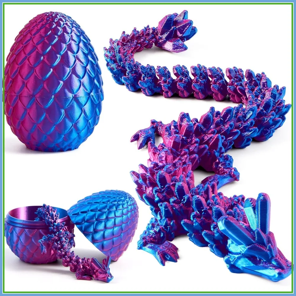 3D Printed Dragon Egg with 12" Laser Purple Dragon Inside, Articulated Fidget Toy, Easter Gifts for Teens
3D Printed Dragon Egg with 12" Laser Purple Dragon Inside, Articulated Fidget Toy, Easter Gifts for Teens