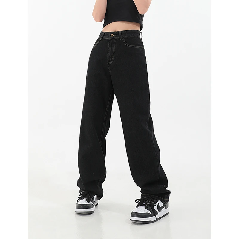 Women Black Casual High Waist Jeans Fashion Baggy Washed Straight Pants Vintage Street Wide Leg Denim Trouser Ladies Autumn
Women Black Casual High Waist Jeans Fashion Baggy Washed Straight Pants Vintage Street Wide Leg Denim Trouser Ladies Autumn
