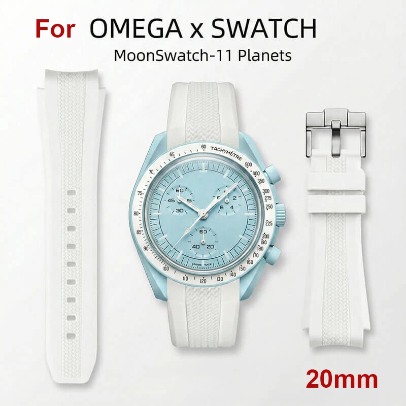 Ремешок для часов из жидкого силикона 20 мм для Omega x Swatch MoonSwatch, мягкий резиновый ремешок с изогнутым концом для серии 11 планет
Ремешок для часов из жидкого силикона 20 мм для Omega x Swatch MoonSwatch, мягкий резиновый ремешок с изогнутым концом для серии 11 планет