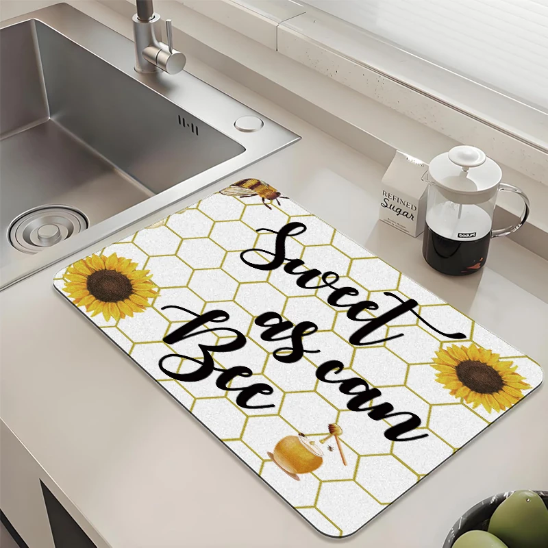 "Sweet as Bee Can" Sunflower Kitchen Drying Mat - Absorbent Non-Slip Quick Dry Pad for Sink Countertop
"Sweet as Bee Can" Sunflower Kitchen Drying Mat - Absorbent Non-Slip Quick Dry Pad for Sink Countertop