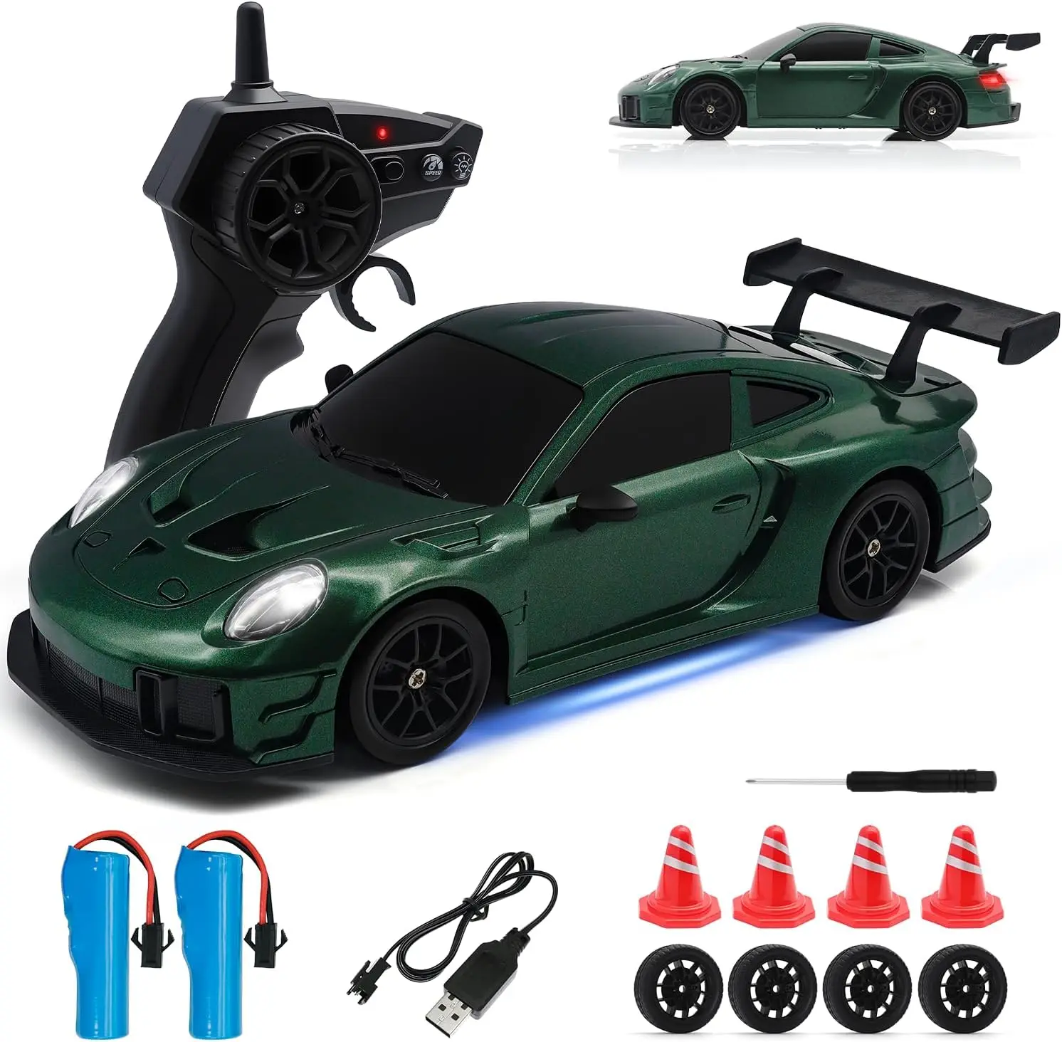 RC Drift Car, 1:24 4WD Remote Control Cars Vehicle with LED Light,2.4GHz 20KM/H High Speed RC Cars
RC Drift Car, 1:24 4WD Remote Control Cars Vehicle with LED Light,2.4GHz 20KM/H High Speed RC Cars
