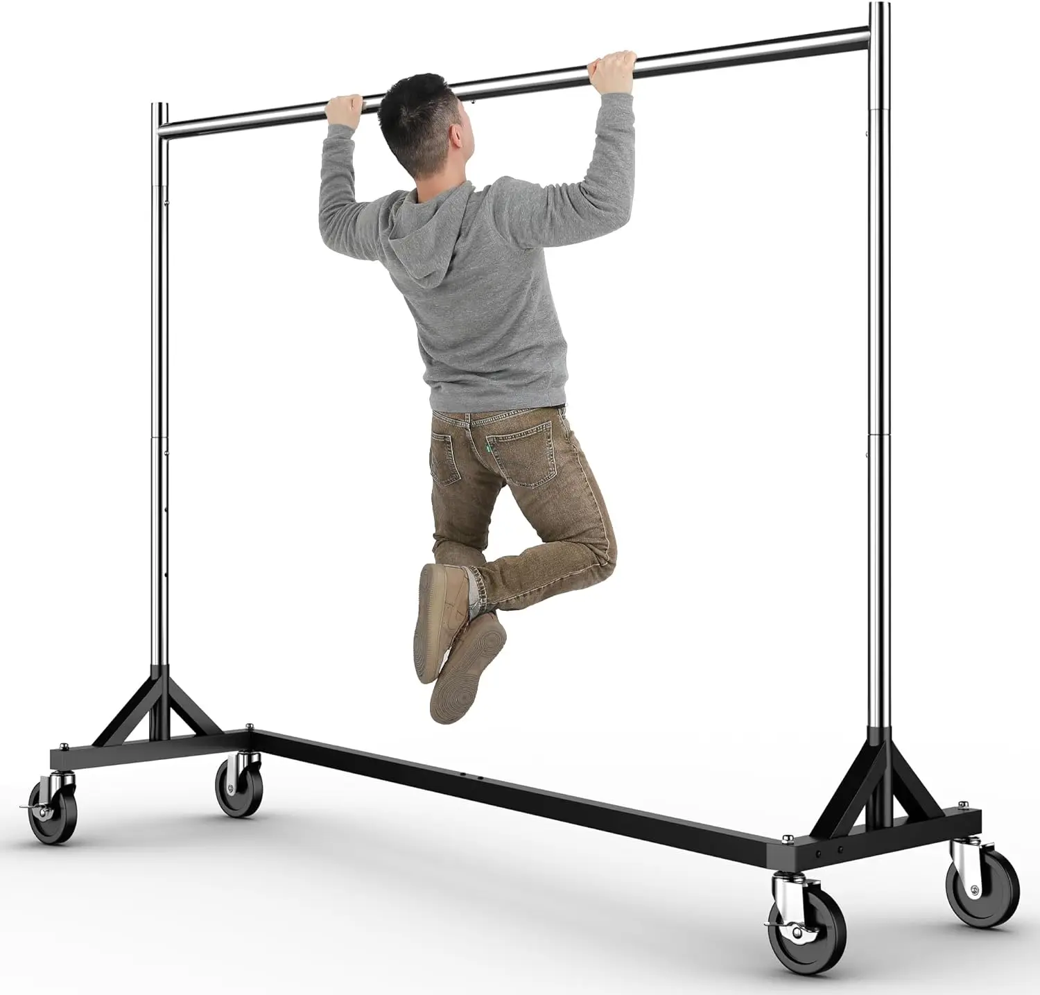 Сверхмощная регулируемая вешалка на колесиках емкостью 500 фунтов, хромированная отделка для домашнего и коммерческого использования
Сверхмощная регулируемая вешалка на колесиках емкостью 500 фунтов, хромированная отделка для домашнего и коммерческого использования