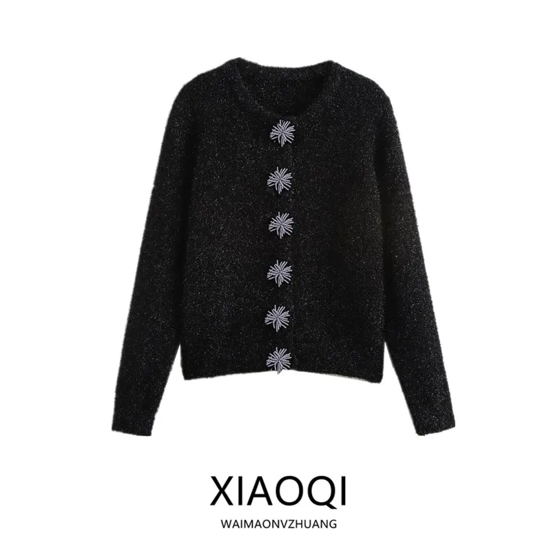 Women's Knitted Metal Tead Long Sve round Ne Open Cardigan Autumn Winter New Arrival Bead Button Commute Sle Regular...
Women's Knitted Metal Tead Long Sve round Ne Open Cardigan Autumn Winter New Arrival Bead Button Commute Sle Regular...