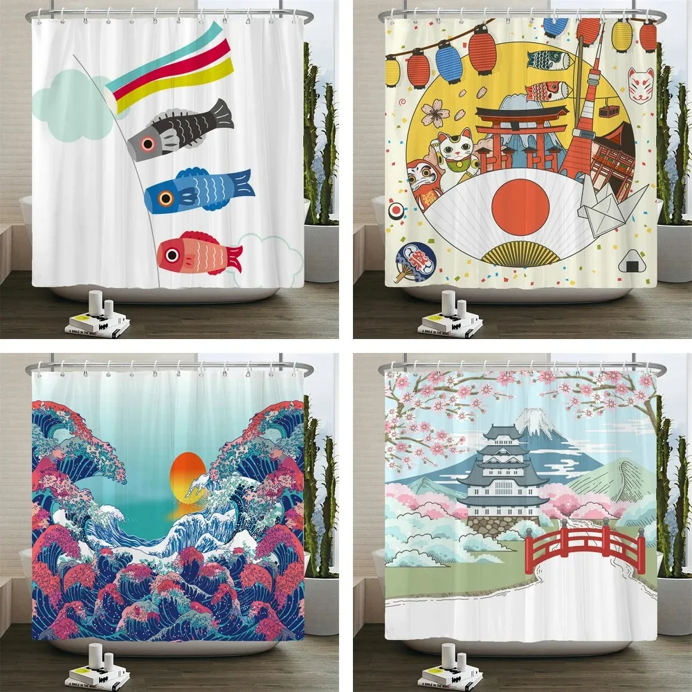 Carp Banner Lucky Cat Printed Bath Curtains Bathroom for Bathing Cover Shower Curtains with 12 Pcs Hooks
Carp Banner Lucky Cat Printed Bath Curtains Bathroom for Bathing Cover Shower Curtains with 12 Pcs Hooks