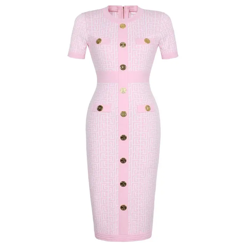 Elegant Short Sleeve V-Neck Knitted Dress Slimming Bodycon Skirt Stylish Summer 2025 Quality Fashion Women's Clothing
Elegant Short Sleeve V-Neck Knitted Dress Slimming Bodycon Skirt Stylish Summer 2025 Quality Fashion Women's Clothing