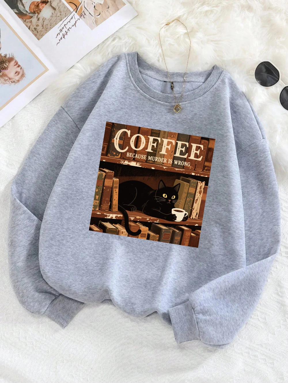 Drink Coffee Black Cat Prints Hoodie Womens Comfortable Loose Sweatshirt Basics Sporty Pullover Winter Fleece Warm Woman Clothes
Drink Coffee Black Cat Prints Hoodie Womens Comfortable Loose Sweatshirt Basics Sporty Pullover Winter Fleece Warm Woman Clothes