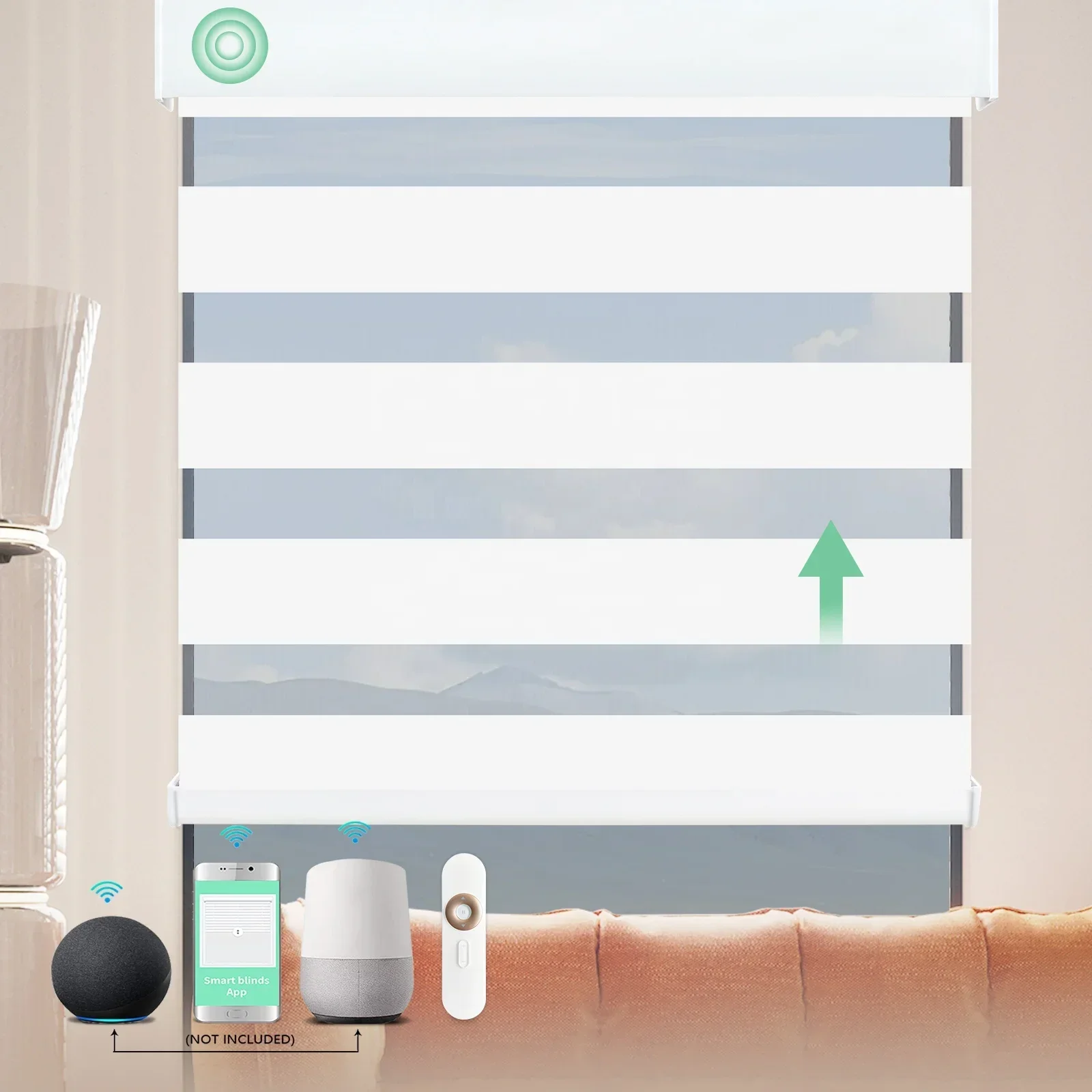 Перезаряжаемая литиевая батарея, двухслойная Tuya, совместимая с Google Alexa, умные моторизованные жалюзи «зебра» для окна
Перезаряжаемая литиевая батарея, двухслойная Tuya, совместимая с Google Alexa, умные моторизованные жалюзи «зебра» для окна