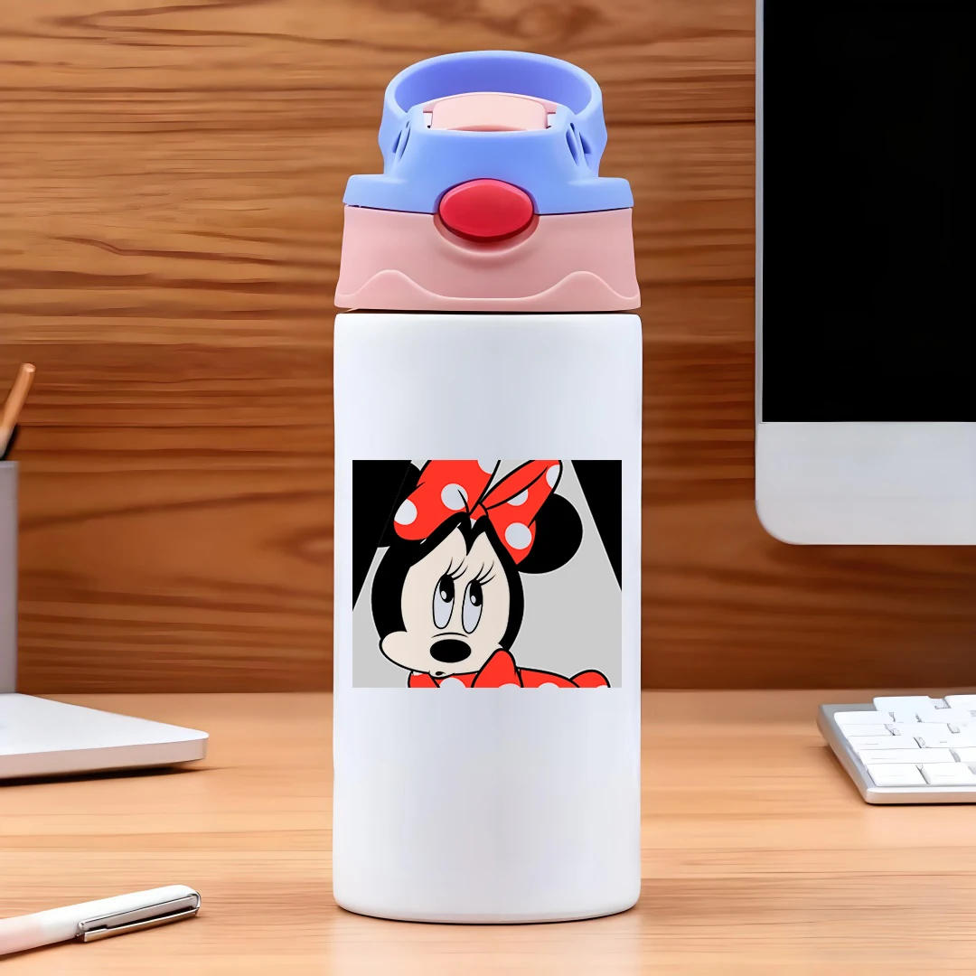 Disney classic Minnie Mouse cartoon character puzzled expression white large ears red bow 304 stainless steel cartoon str
Disney classic Minnie Mouse cartoon character puzzled expression white large ears red bow 304 stainless steel cartoon str