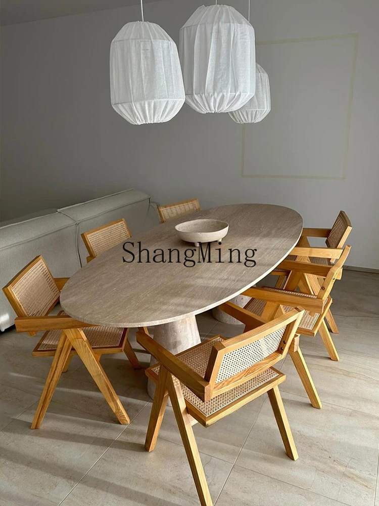 ZYY fashion exquisite wabi sandy wind natural travertine round dining table retro home simple luxury stone dining table
ZYY fashion exquisite wabi sandy wind natural travertine round dining table retro home simple luxury stone dining table