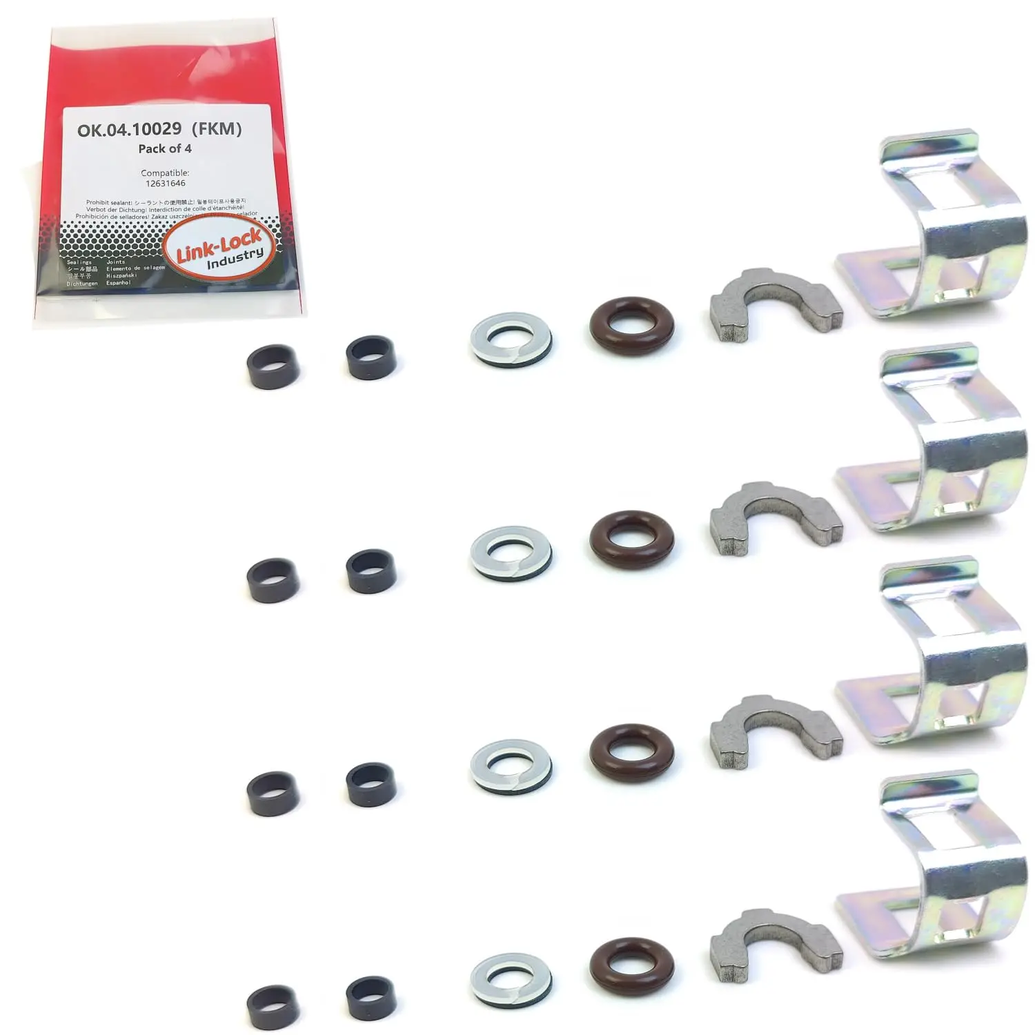 LINK-LOCK 4Set OK.04.10029 fuel injector repair kit 12631646 with FKM Viton O-RING For BUICK For CHEVROLET For CADILLAC 2.8L 3.6
LINK-LOCK 4Set OK.04.10029 fuel injector repair kit 12631646 with FKM Viton O-RING For BUICK For CHEVROLET For CADILLAC 2.8L 3.6
