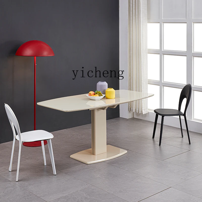 TQH Simple Retractable Dining Table Rectangular Champagne Gold Small Apartment Foldable Dining Table
TQH Simple Retractable Dining Table Rectangular Champagne Gold Small Apartment Foldable Dining Table