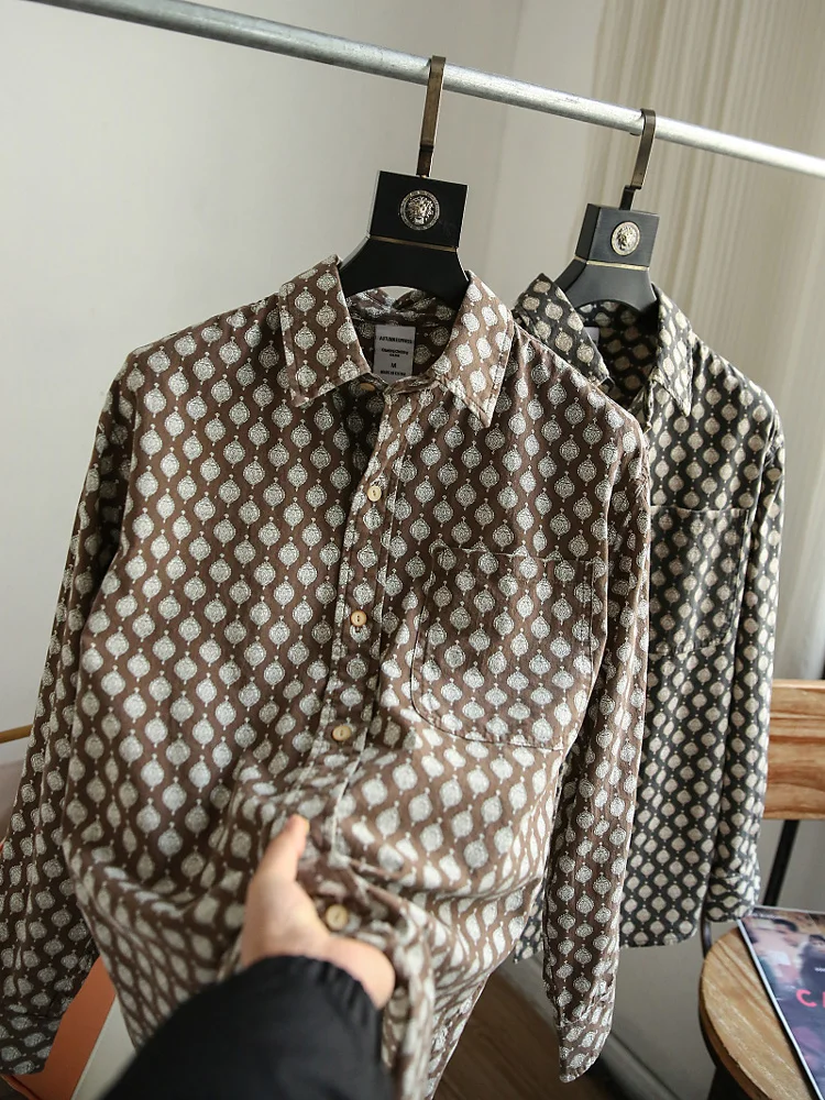 Spring Summer New Sle Japanese Khaki Cotton Waed Fabric Men's Printed Design Loose Long Sve irt Breathable Youth Fas...
Spring Summer New Sle Japanese Khaki Cotton Waed Fabric Men's Printed Design Loose Long Sve irt Breathable Youth Fas...