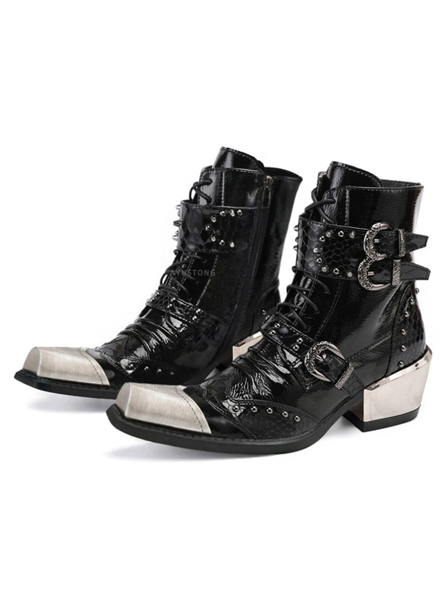 2025 Dark Rock Men's and Women's Niche Punk Western Cowboy Metal Thick Heel Youth Stage Leather Short Boots Trend
2025 Dark Rock Men's and Women's Niche Punk Western Cowboy Metal Thick Heel Youth Stage Leather Short Boots Trend