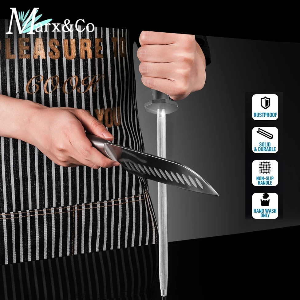 Diamond Carbon Steel 8''10''12'' Professional Knife Sharpener Rod Kitchen Honing Whetstone Stone Non-Slip Handle Grinding Tool
Diamond Carbon Steel 8''10''12'' Professional Knife Sharpener Rod Kitchen Honing Whetstone Stone Non-Slip Handle Grinding Tool