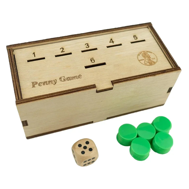 Penny Game Fun Board Game Works With Pennies Get Rid Of Coins To Win Coin Game Wood Box For 2-6 Players Simple + Strategic Dice
Penny Game Fun Board Game Works With Pennies Get Rid Of Coins To Win Coin Game Wood Box For 2-6 Players Simple + Strategic Dice