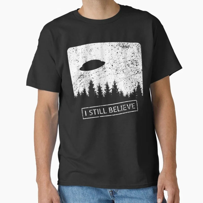 I still believe UFO Gift t shirt The X files Funny Alien Graphic clothes Trust no one 100% cotton printed tee All size tops
I still believe UFO Gift t shirt The X files Funny Alien Graphic clothes Trust no one 100% cotton printed tee All size tops