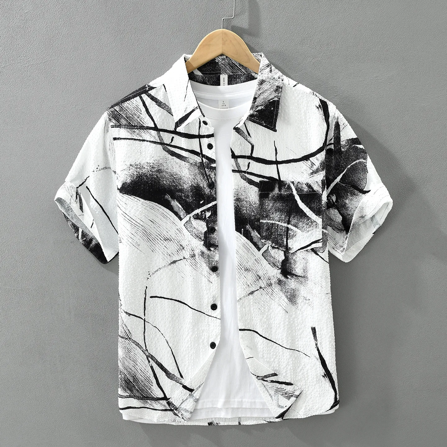 Men's Summer Thin Breathable Casual Short Sleeve Shirt Texture Print Design Loose Fit Polyester Polyester Blend Color Block
Men's Summer Thin Breathable Casual Short Sleeve Shirt Texture Print Design Loose Fit Polyester Polyester Blend Color Block