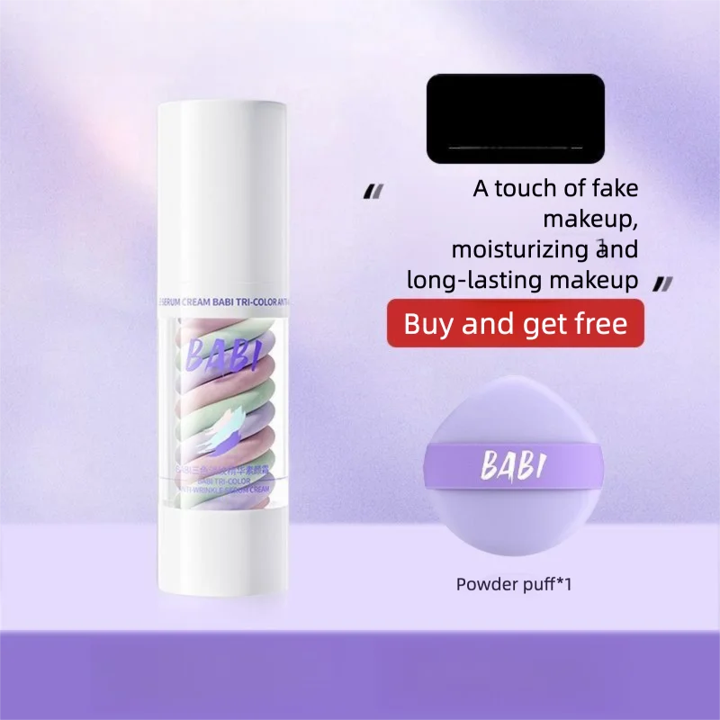 BABI Three-tone Base Cream: Isolating, Firming, Anti-wrinkle, Moisturizing, Long-lasting, Natural Nude-look Makeup Primer
BABI Three-tone Base Cream: Isolating, Firming, Anti-wrinkle, Moisturizing, Long-lasting, Natural Nude-look Makeup Primer