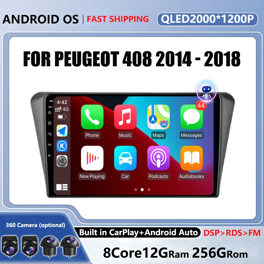 9" 4G For Peugeot 408 2014 2015 2016 - 2018 Car Android OS Multimedia Head Unit Stereo GPS Navigation QLED screen BT 5.0 WIFI
9" 4G For Peugeot 408 2014 2015 2016 - 2018 Car Android OS Multimedia Head Unit Stereo GPS Navigation QLED screen BT 5.0 WIFI