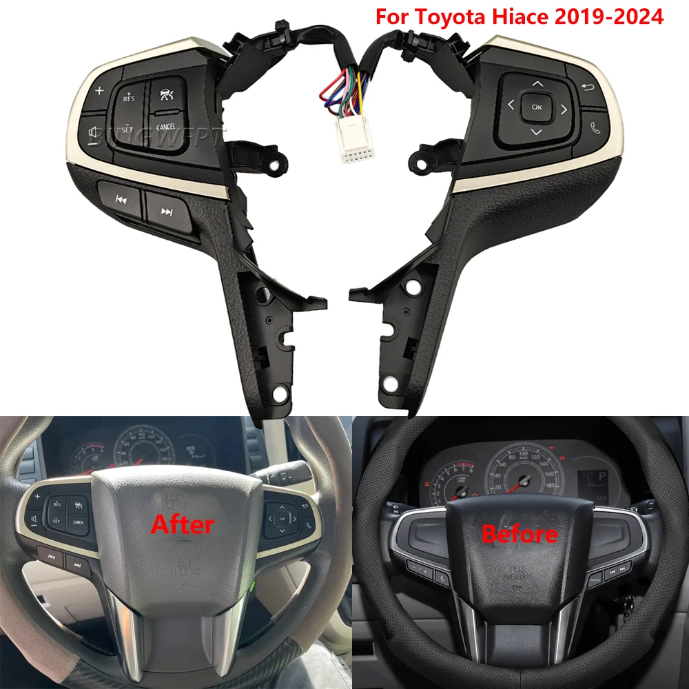 Auto Steering wheel Button For Toyota Hiace 2019-2024 Audio Phone Bluetooth Cruise Control Car Switches
Auto Steering wheel Button For Toyota Hiace 2019-2024 Audio Phone Bluetooth Cruise Control Car Switches