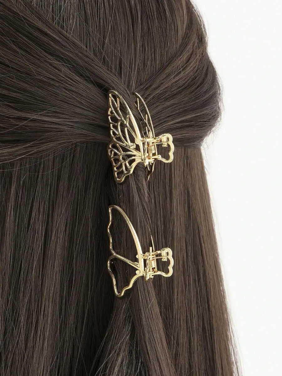 2pcs Womens Butterfly Shape Hollow Metal Hair Claws Zinc Alloy Hair Clips For Casual Outfits
2pcs Womens Butterfly Shape Hollow Metal Hair Claws Zinc Alloy Hair Clips For Casual Outfits
