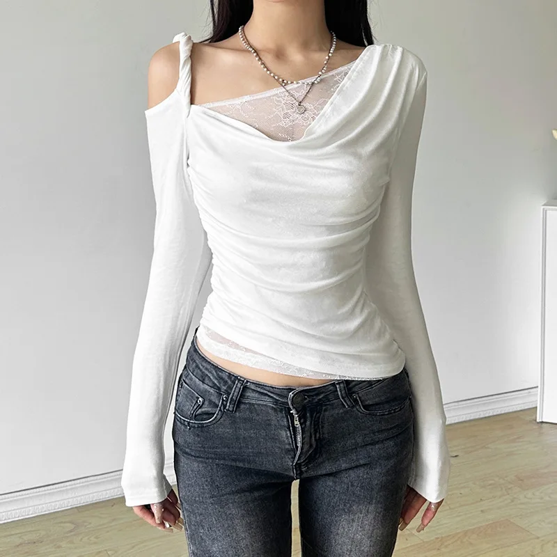 2025 Autumn New Women's Fashion Off-Shoulder Asymmetrical Neck Hollow Out Ruched Slim Waist Cropped Top
2025 Autumn New Women's Fashion Off-Shoulder Asymmetrical Neck Hollow Out Ruched Slim Waist Cropped Top