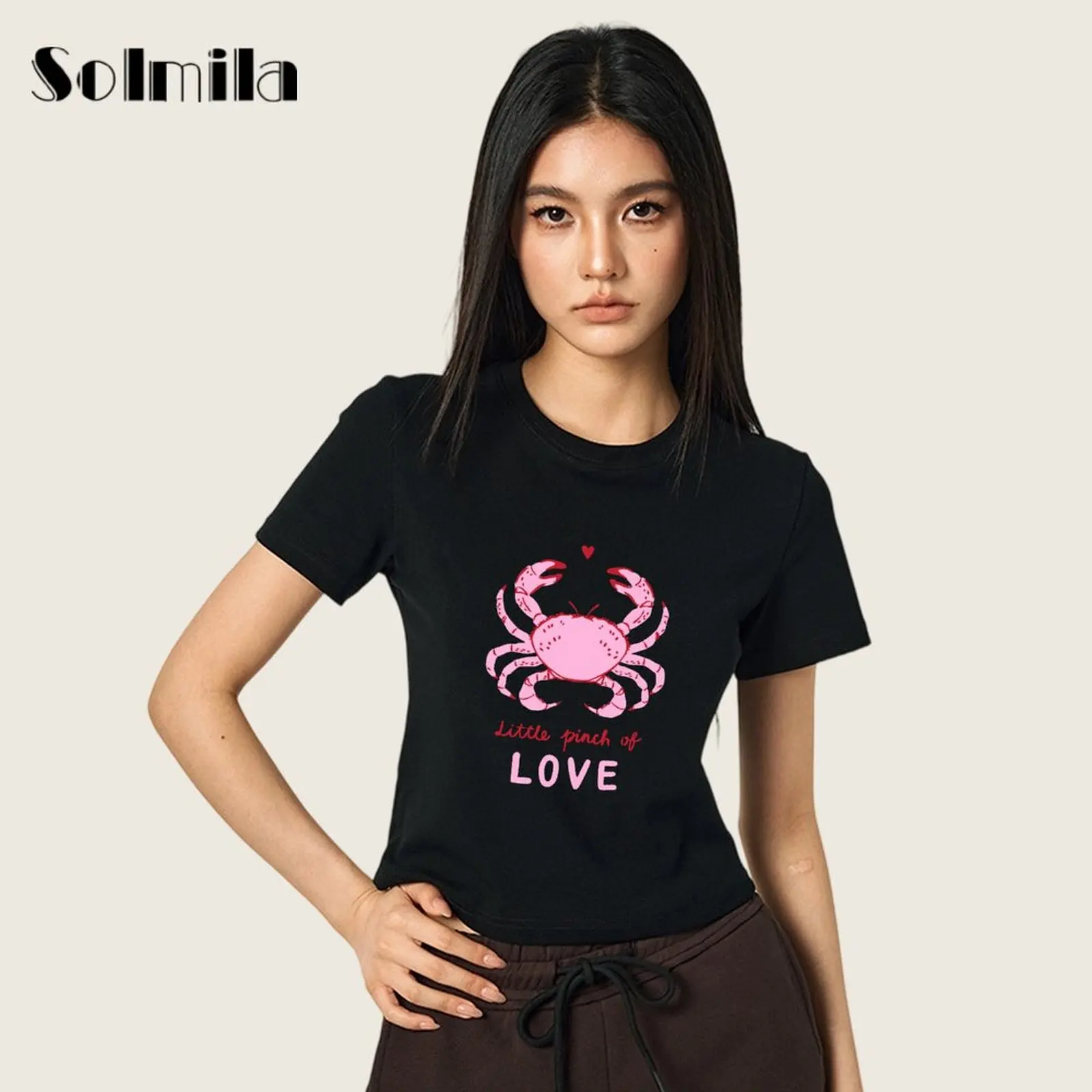 2025 футболки женские с круглым вырезом и короткими рукавами, облегающие модные базовые футболки с принтом, интересная футболка с принтом краба
2025 футболки женские с круглым вырезом и короткими рукавами, облегающие модные базовые футболки с принтом, интересная футболка с принтом краба