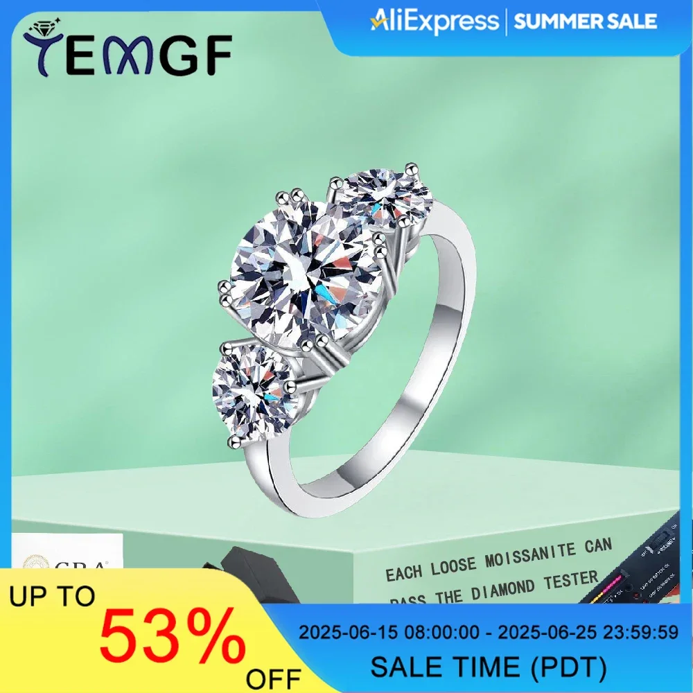 TEMGF Full Moissanit Zircon Ring 925 Sterling Silver Engagement Ring for Women Wedding Sparkling Luxury Classic Fine Jewelry
TEMGF Full Moissanit Zircon Ring 925 Sterling Silver Engagement Ring for Women Wedding Sparkling Luxury Classic Fine Jewelry