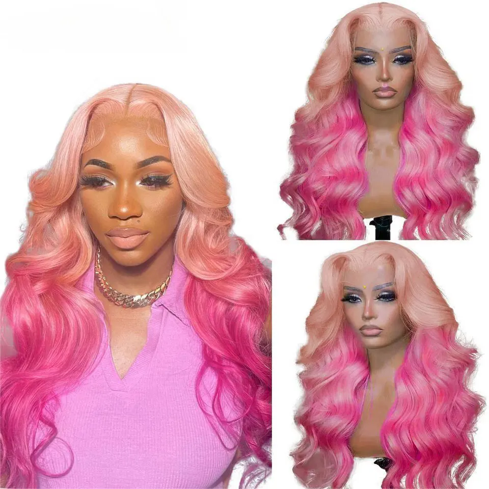 Transparent Lace Frontal Wigs Ombre Light Pink Body Wave Brazilian Colored Human Hair Wig High Quality For Women Pre Plucked
Transparent Lace Frontal Wigs Ombre Light Pink Body Wave Brazilian Colored Human Hair Wig High Quality For Women Pre Plucked