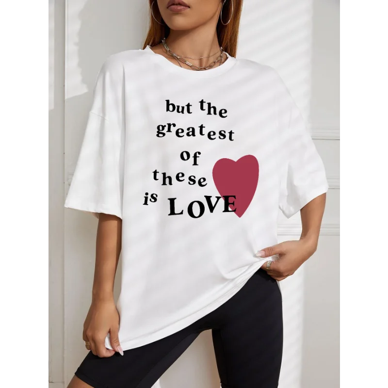 Хлопковые футболки из 100% хлопка, но The Greatest of These Is Love, женские футболки с рисунком свободного дыхания, женская одежда, топы
Хлопковые футболки из 100% хлопка, но The Greatest of These Is Love, женские футболки с рисунком свободного дыхания, женская одежда, топы