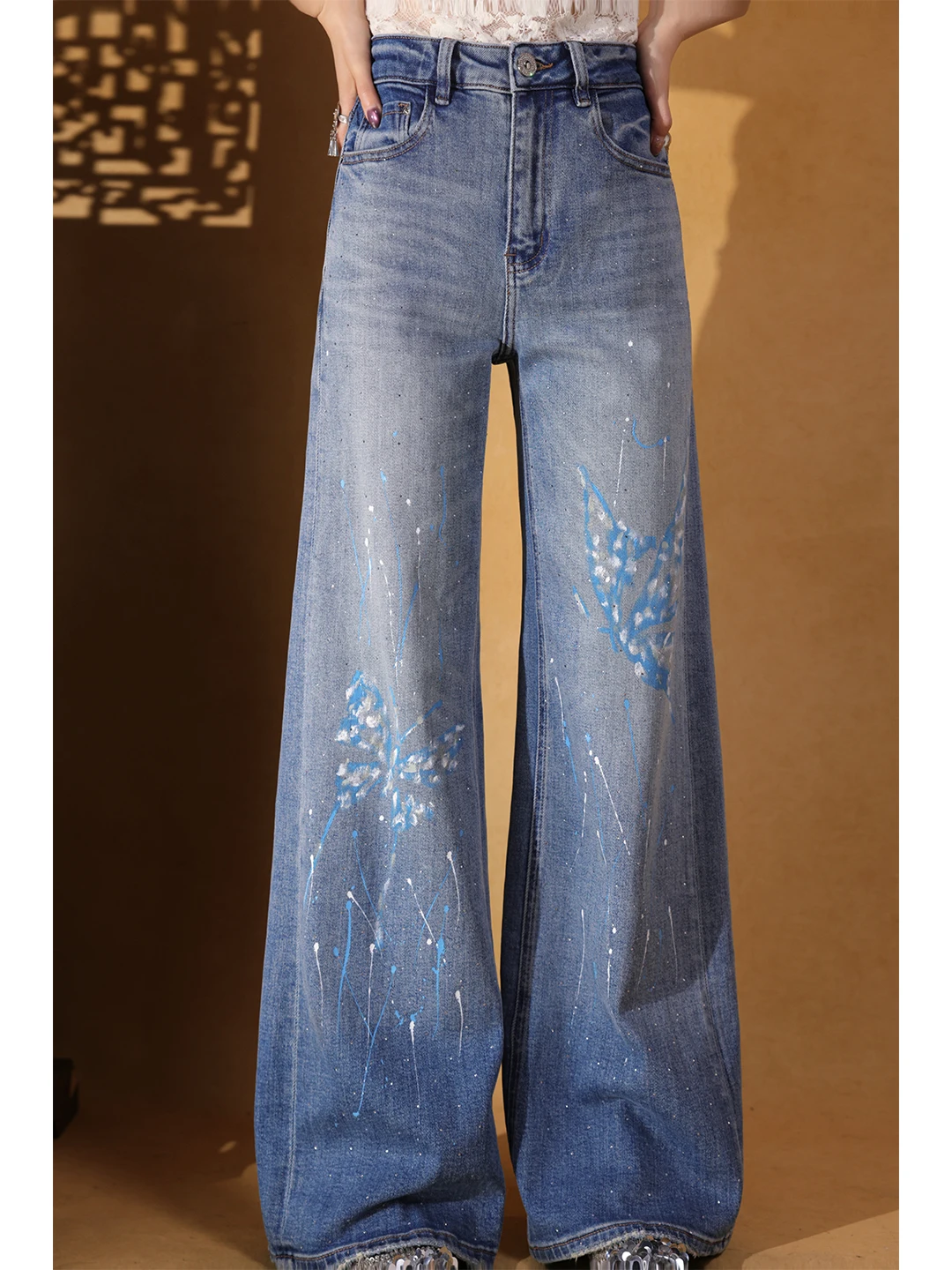 Artistic Dye-Splatter Waed High Waist Jeans Embroidery Cotton Straight Leg Micro Stretch Women's Winter Season
Artistic Dye-Splatter Waed High Waist Jeans Embroidery Cotton Straight Leg Micro Stretch Women's Winter Season