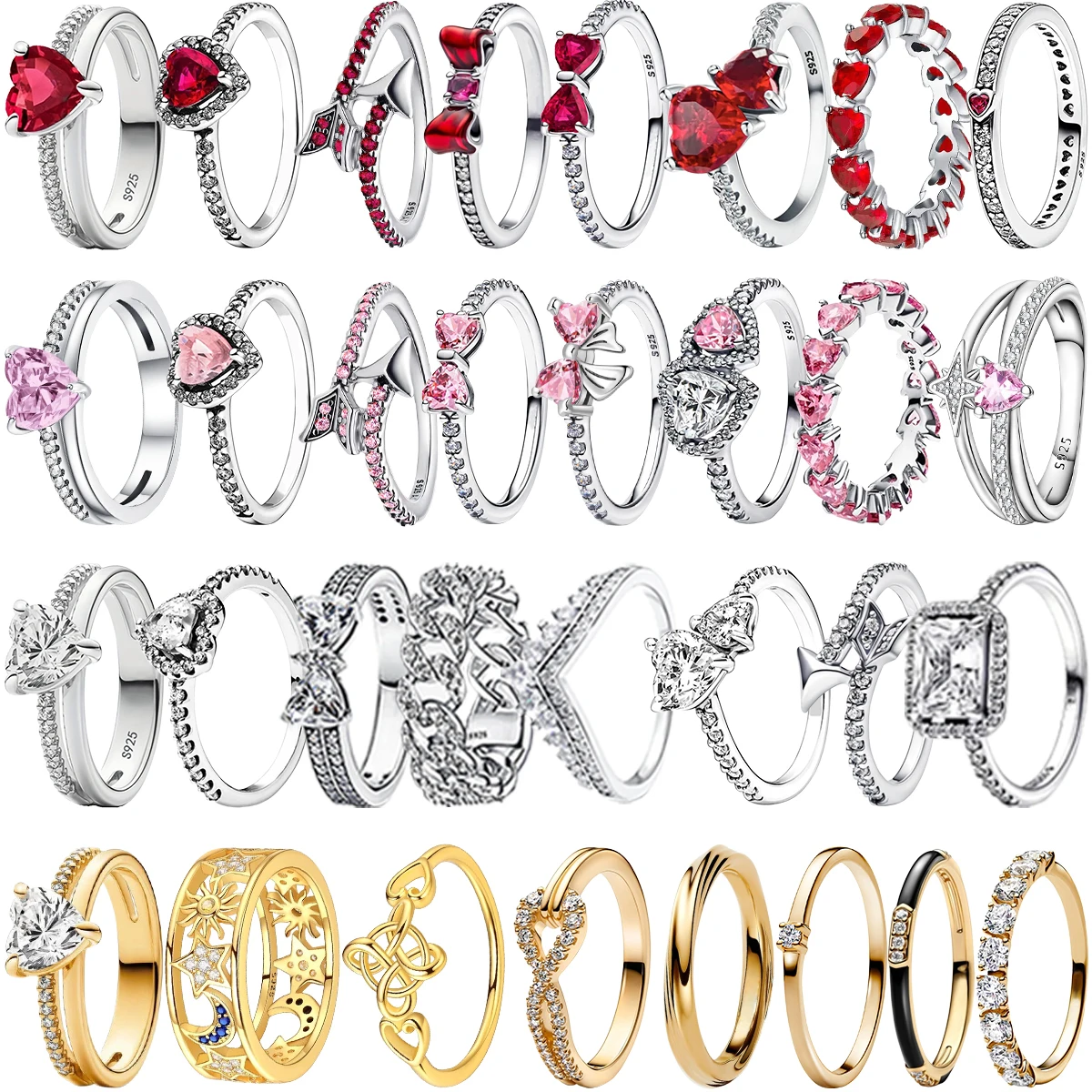 Hot Sale 925 Sterling Silver Rings 6 7 8 9 Heart Bow Sun Moon Crown Ring For Women Fine Jewelry Party Valentines Day Luxury Gift
Hot Sale 925 Sterling Silver Rings 6 7 8 9 Heart Bow Sun Moon Crown Ring For Women Fine Jewelry Party Valentines Day Luxury Gift