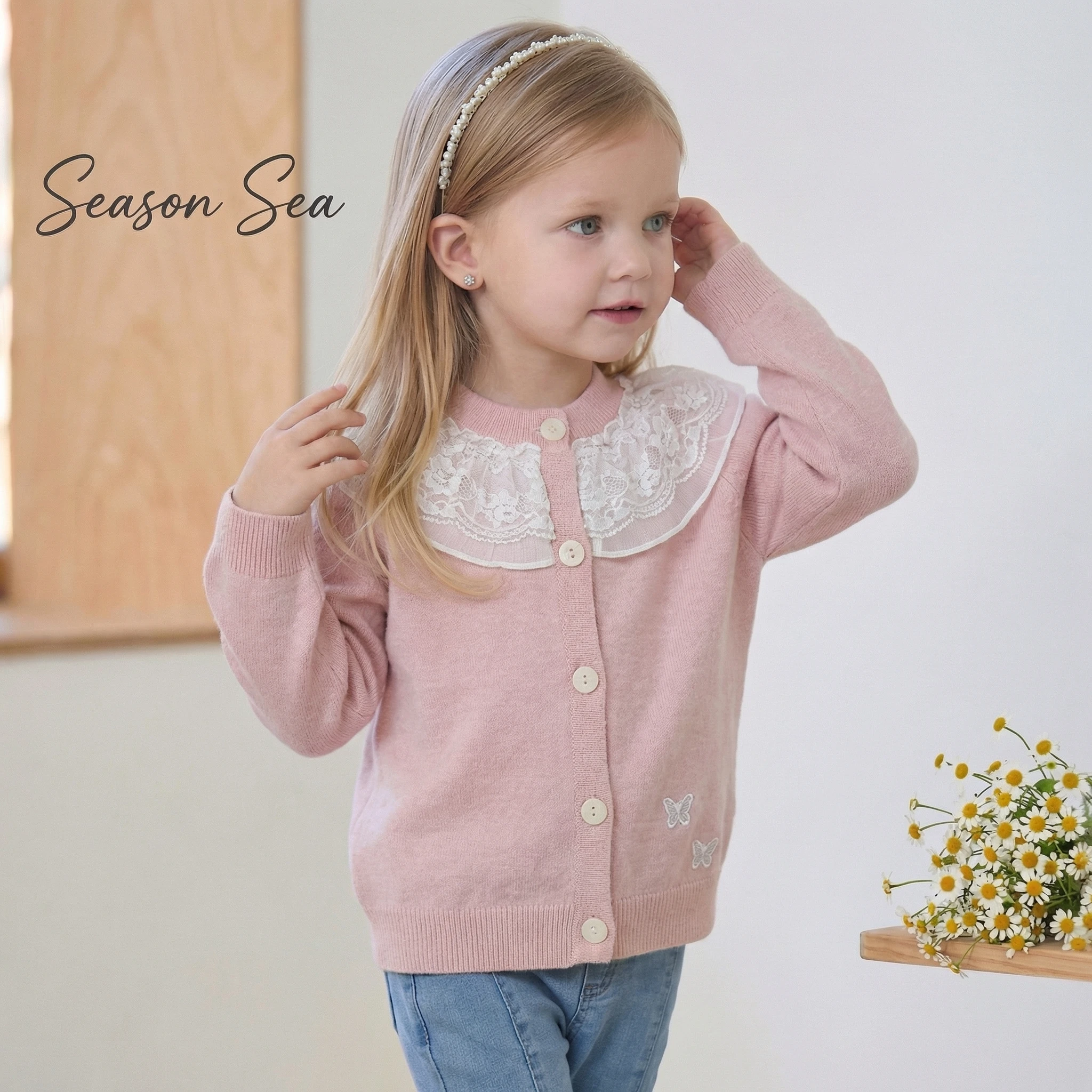 Girls Pink Knit Cardigan White Lace Collar Bow Butterfly Pattern Long Sleeve Button Up Sweater for Toddler Kids Spring Fall Tops
Girls Pink Knit Cardigan White Lace Collar Bow Butterfly Pattern Long Sleeve Button Up Sweater for Toddler Kids Spring Fall Tops