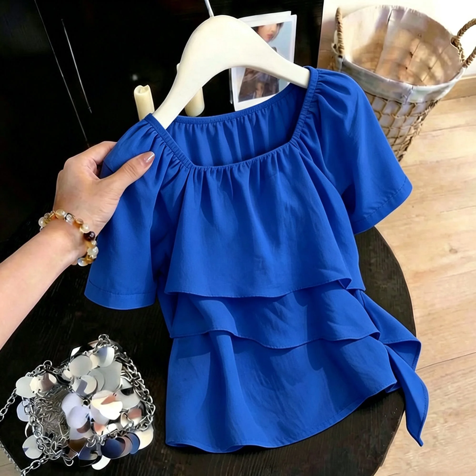 Summer Women's Loose Fit Short Sleeve Shirt Gentle Breeze Square Collar Flattering plus Size Conceals Tummy Comfortable Breat...
Summer Women's Loose Fit Short Sleeve Shirt Gentle Breeze Square Collar Flattering plus Size Conceals Tummy Comfortable Breat...