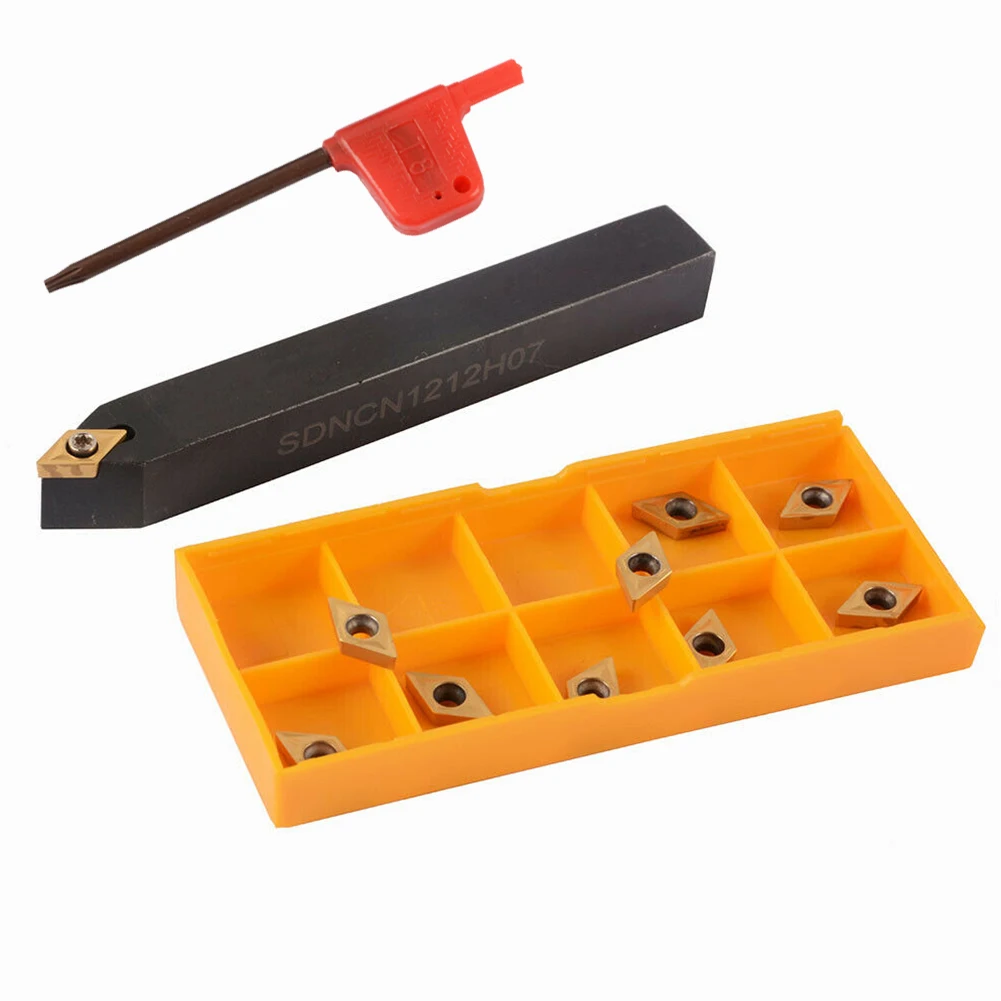 SDNCN1212H07 Lathe External Turning Tool Holder 10pcs DCMT070204 735 Carbide Inserts Turning Tool Holder
SDNCN1212H07 Lathe External Turning Tool Holder 10pcs DCMT070204 735 Carbide Inserts Turning Tool Holder