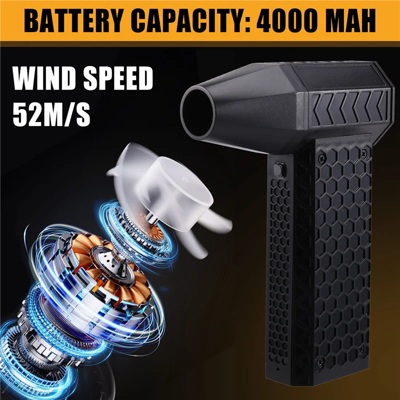 [A92P!】 3 Speed Adjustable Turbo Fan 130000RPM Jet Wind Speed 52M/S Portable Air Blower BBQ Keyboard Cleaning Powerful
[A92P!】 3 Speed Adjustable Turbo Fan 130000RPM Jet Wind Speed 52M/S Portable Air Blower BBQ Keyboard Cleaning Powerful