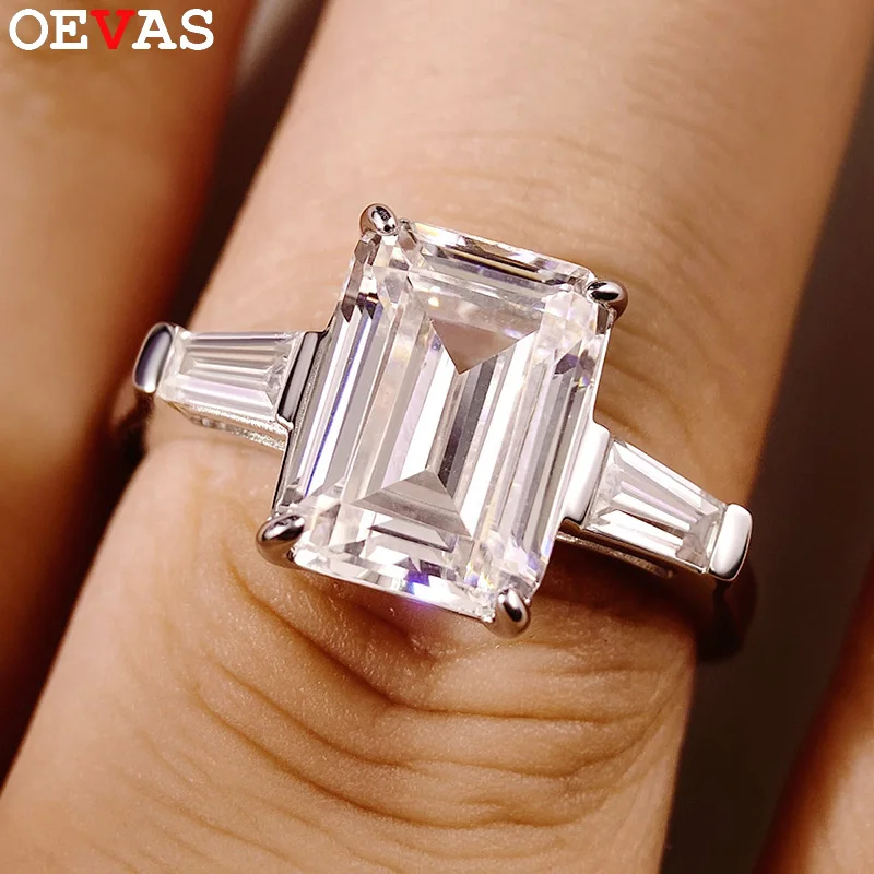 OEVAS 8*11mm 4.5ct Emerald Cut Moissanite Rings S925 Silver 18K gold plated For Women Lab Diamond Wedding Party Ring Gift
OEVAS 8*11mm 4.5ct Emerald Cut Moissanite Rings S925 Silver 18K gold plated For Women Lab Diamond Wedding Party Ring Gift