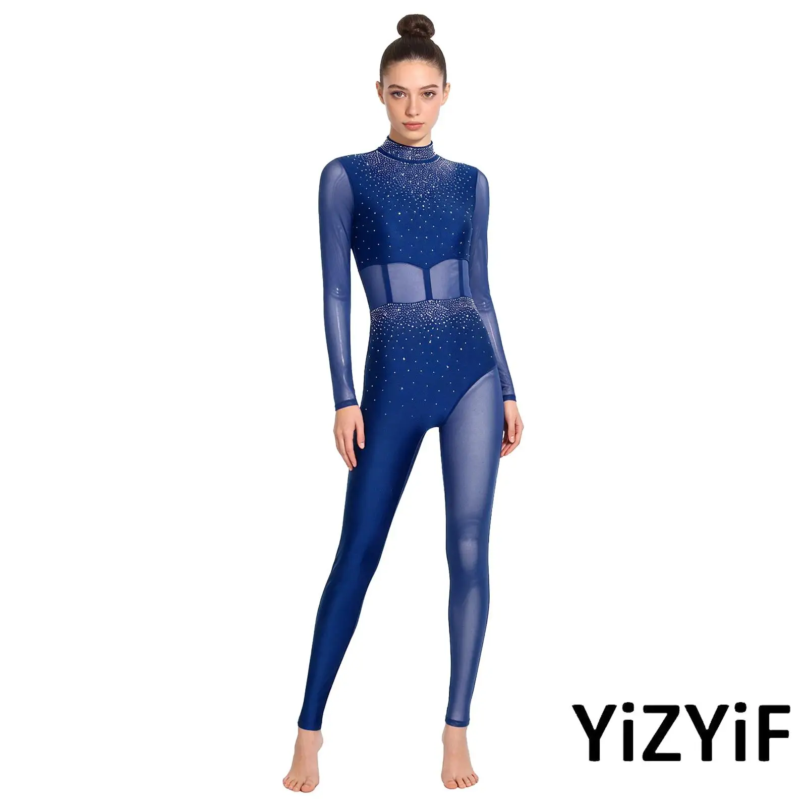 Women Lyrical Gymnastics Dance Clothes Rhinestone Sheer Mesh Patchwork Cutout Back Jumpsuit Figure Skating Dance Bodysuit Outfit
Women Lyrical Gymnastics Dance Clothes Rhinestone Sheer Mesh Patchwork Cutout Back Jumpsuit Figure Skating Dance Bodysuit Outfit