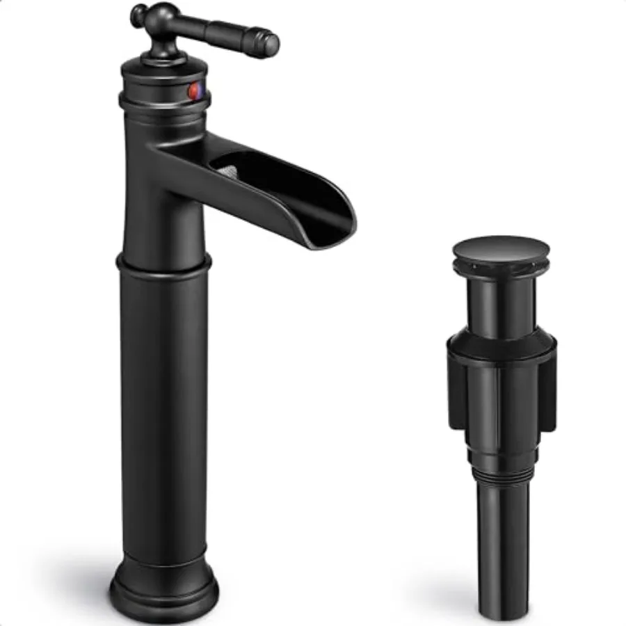 Tall Bathroom Faucet Waterfall, Brass Bathroom Faucets Black Vessel Sink Faucet, Single Handle Bathroom Sink Faucet 1 Hole with
Tall Bathroom Faucet Waterfall, Brass Bathroom Faucets Black Vessel Sink Faucet, Single Handle Bathroom Sink Faucet 1 Hole with