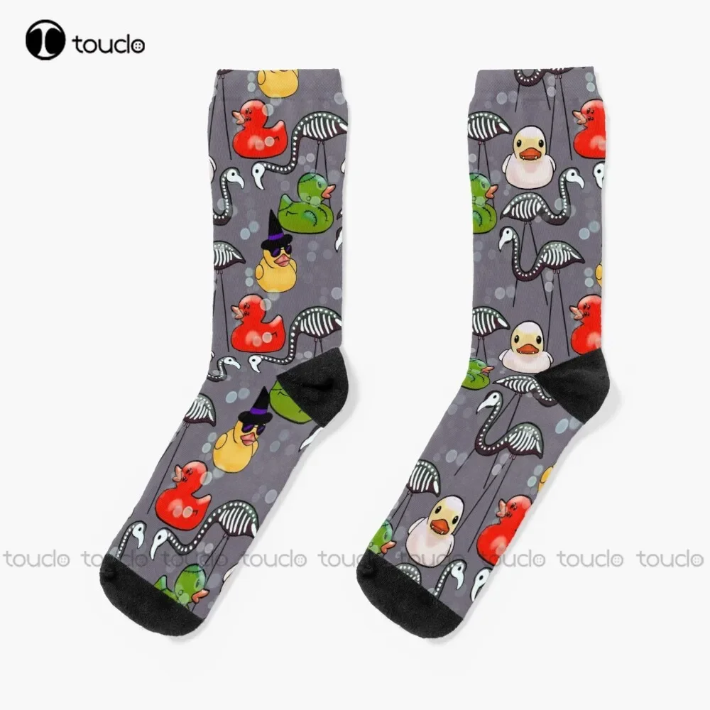 Spooky Halloween Rubber Ducks And Pink Flamingo Skeletons Gray Socks Boys Football Socks Comfortable Best Girls Sports Colorful
Spooky Halloween Rubber Ducks And Pink Flamingo Skeletons Gray Socks Boys Football Socks Comfortable Best Girls Sports Colorful