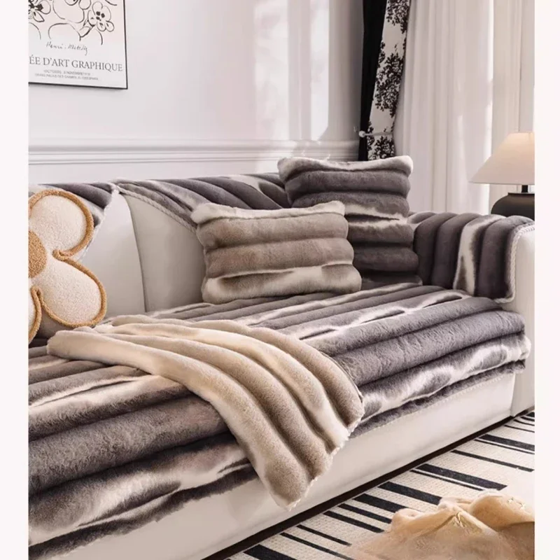 Thickened Plush Sofa Cushion Non-slip Leather Sofa Cover New Soft Rabbit Plush Sofa Cushion Autumn Winter French Couch Cushion
Thickened Plush Sofa Cushion Non-slip Leather Sofa Cover New Soft Rabbit Plush Sofa Cushion Autumn Winter French Couch Cushion