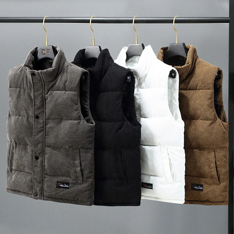 Men's Warm Cotton Vest Autumn Winter Stand Collar Corduroy Thickened Outdoor Wear Sleeveless Casual Top Fashion City Style
Men's Warm Cotton Vest Autumn Winter Stand Collar Corduroy Thickened Outdoor Wear Sleeveless Casual Top Fashion City Style