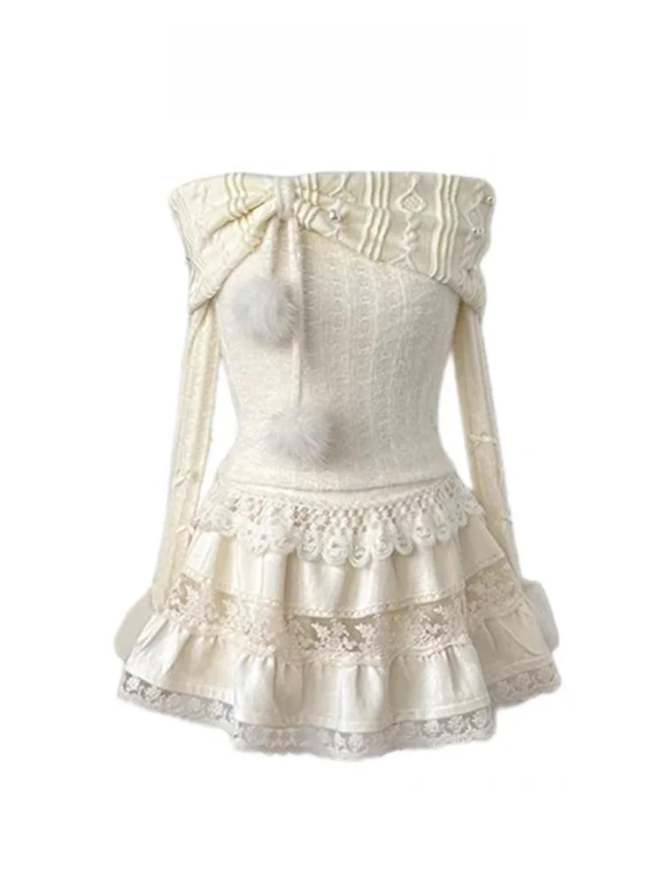 Sweet And Spicy Girl Pure Desire Cr Lace Puffy ort Skirt Pearl f Skirt Two Piece Set Women's Autumn Winter Faion En...
Sweet And Spicy Girl Pure Desire Cr Lace Puffy ort Skirt Pearl f Skirt Two Piece Set Women's Autumn Winter Faion En...