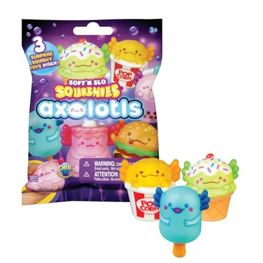 ORB Arcade Soft n' Slo Axolotl Squishies Blind Bag 4 Pack - 4 Blind Bags, Each w/ 3 Assorted Slow Rising Axolotl Kawaii Squishi
ORB Arcade Soft n' Slo Axolotl Squishies Blind Bag 4 Pack - 4 Blind Bags, Each w/ 3 Assorted Slow Rising Axolotl Kawaii Squishi