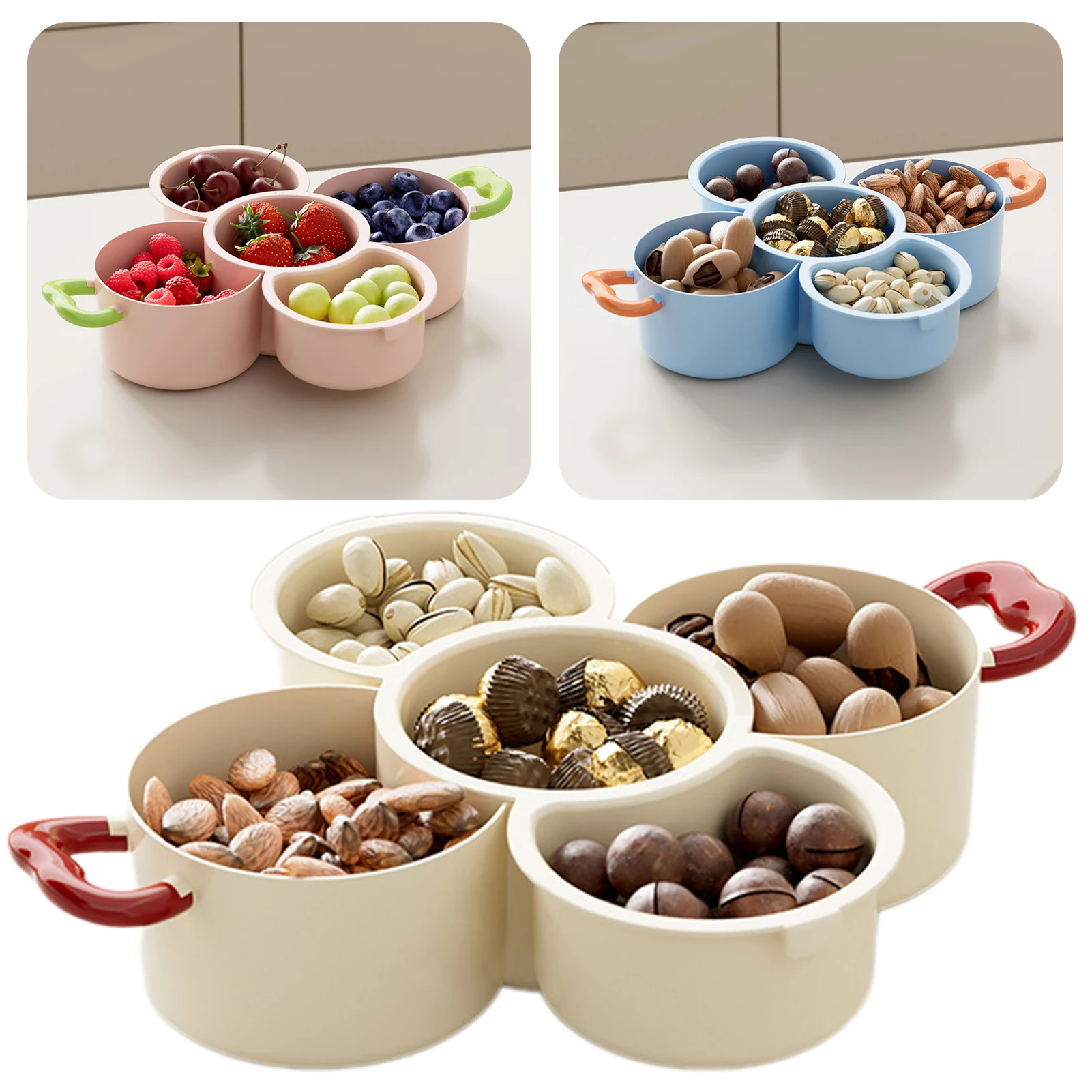 Multifunctional Coffee Table Fruit Plate Snack Organiser with Lid Divided Candies Nut Dried Fruit Serving Platter for Home
Multifunctional Coffee Table Fruit Plate Snack Organiser with Lid Divided Candies Nut Dried Fruit Serving Platter for Home