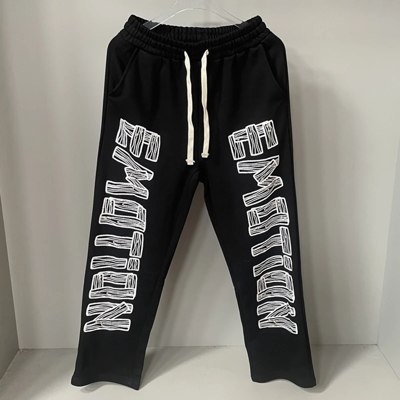 Street Trend Mixed Emotion Casual Pants Handcrafted Rhinestone Letter Pattern Print MIXED EMOTION Sweatpants 
Street Trend Mixed Emotion Casual Pants Handcrafted Rhinestone Letter Pattern Print MIXED EMOTION Sweatpants