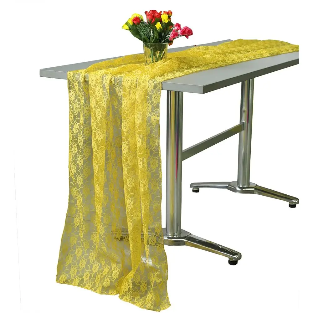 5 Pack 120 Long Yellow Sheer Lace Table Runners for Weddings, Banquets, Birthdays, and Engagements
5 Pack 120 Long Yellow Sheer Lace Table Runners for Weddings, Banquets, Birthdays, and Engagements