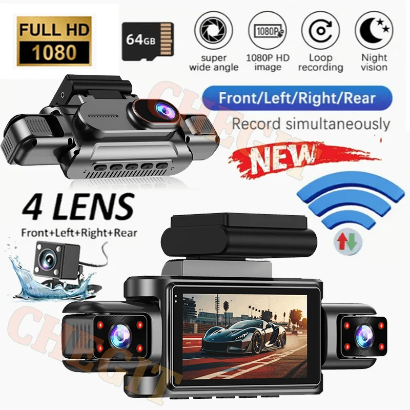 Автомобильный видеорегистратор с 4 объективами, 360 градусов, WIFI, видеорегистратор, 1080P, видеорегистратор, 3/4 канала, передняя правая, левая, дополнительная камера заднего вида, автомобильный аксессуар
Автомобильный видеорегистратор с 4 объективами, 360 градусов, WIFI, видеорегистратор, 1080P, видеорегистратор, 3/4 канала, передняя правая, левая, дополнительная камера заднего вида, автомобильный аксессуар